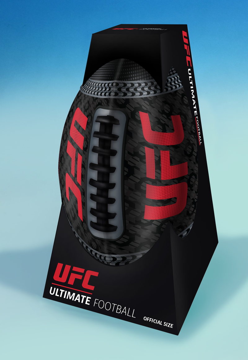 UFC Ultimate Football in retail packaging — carton render by Robbins Sports International